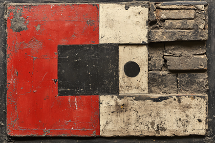Geometric Abstract with Brick Detail