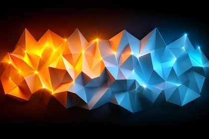 Geometric Abstract With Warm And Cool Lights