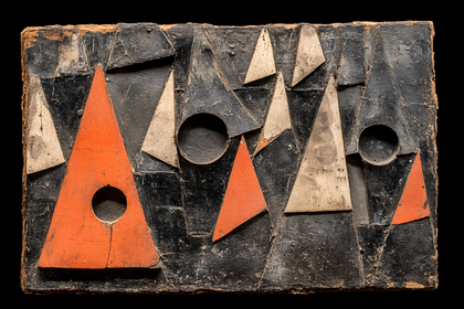 Geometric Abstraction in Black and Orange