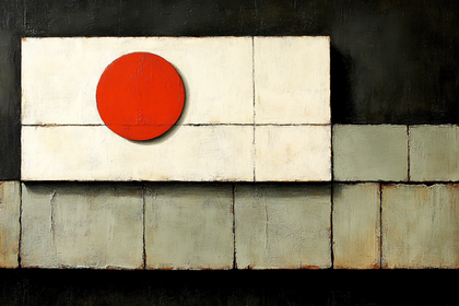Geometric Abstraction with Red Circle