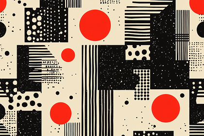 Geometric Abstraction with Red Circles
