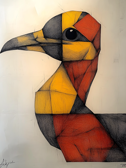 Geometric Bird Head