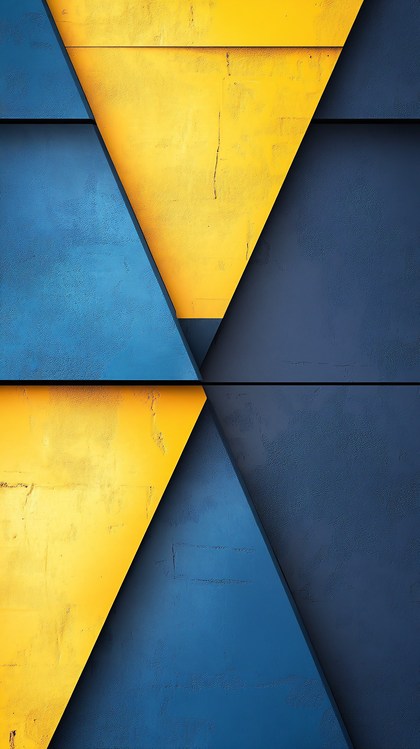 Geometric Blue and Yellow Triangles