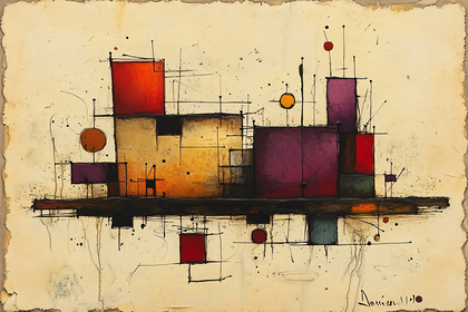 Geometric Cityscape Composition