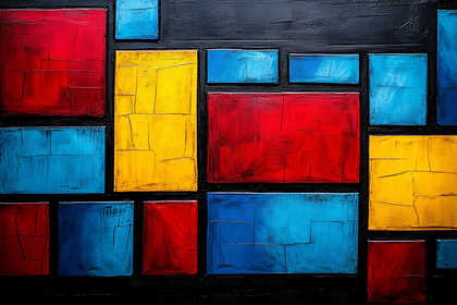 Geometric Color Blocks Abstract