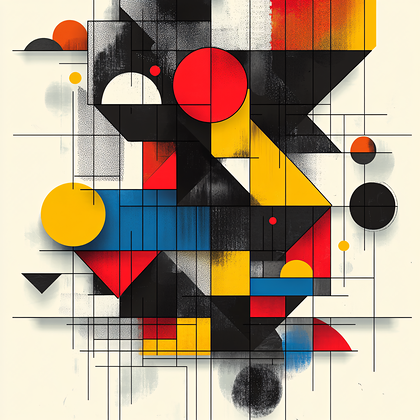 Geometric Composition with Primary Colors