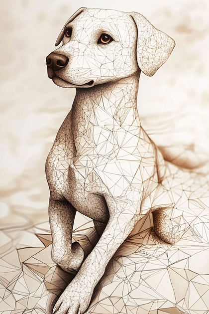 Geometric Dog Portrait