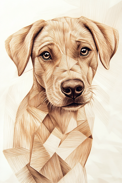 Geometric Dog Portrait