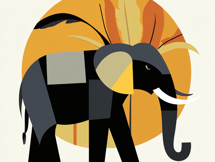 Geometric Elephant Art