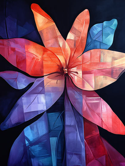 Geometric Floral Painting