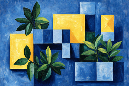 Geometric Garden Still Life