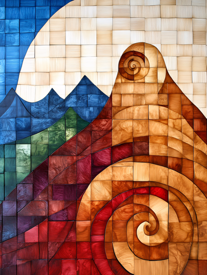 Geometric Mountain Landscape
