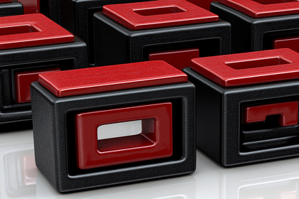 Geometric Red And Black Blocks