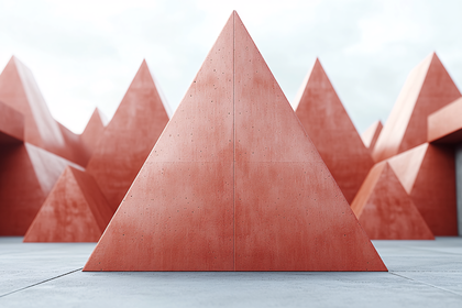 Geometric Red Pyramids