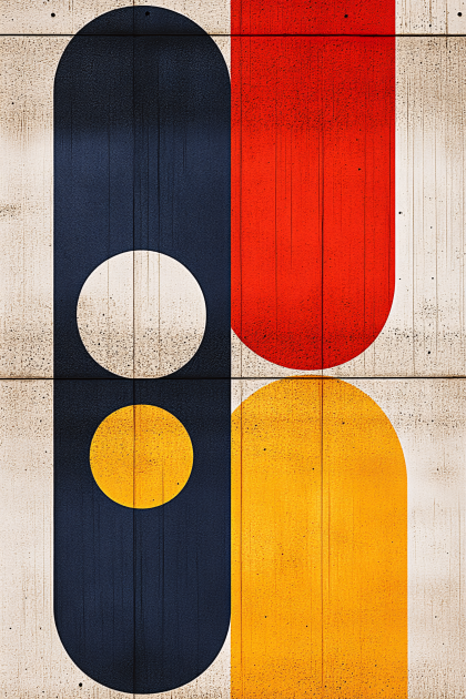 Geometric Shapes On Wooden Texture