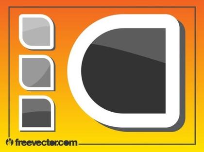 Geometric Stickers Set Free Vector