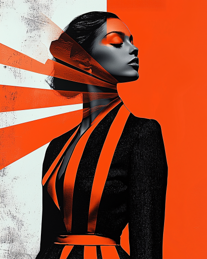 Geometric Stripe Portrait
