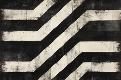 Geometric Stripes on Wood