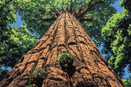 Giant Sequoia Tree Looking Upward