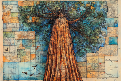 Giant Tree Map Mosaic
