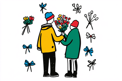 Gifting Flowers Illustration
