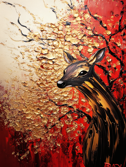 Gilded Deer in Autumn