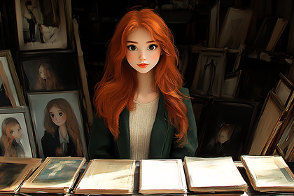 Ginger Girl At Art Stall