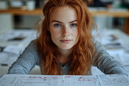 Ginger Haired Woman with Freckles