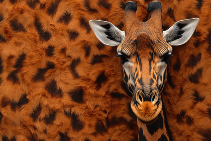 Giraffe Face Close-Up