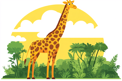 Giraffe In Jungle