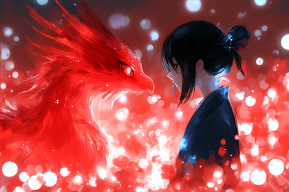 Girl and Fiery Bird