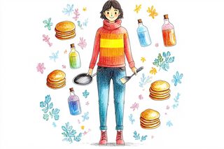 Girl Baking Pancakes