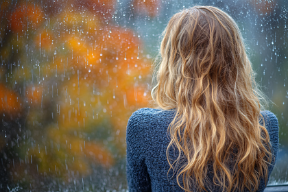 Girl Gazing at Rain