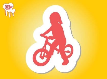Girl On Bike Silhouette Free Vector