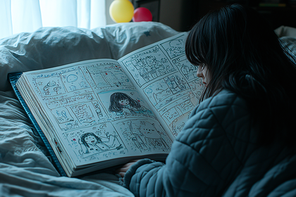 Girl Reading Comic Book