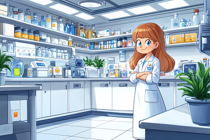 Girl Scientist in Laboratory