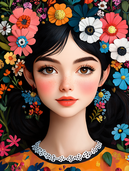 Girl with Floral Crown
