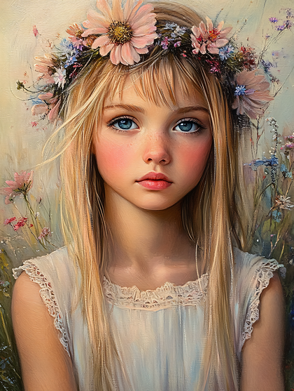 Girl with Flower Crown