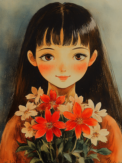 Girl With Flowers