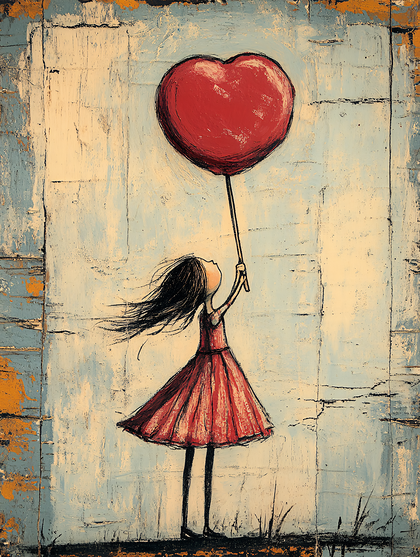 Girl with Heart Balloon