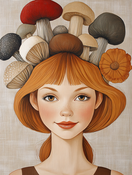 Girl with Mushroom Headdress