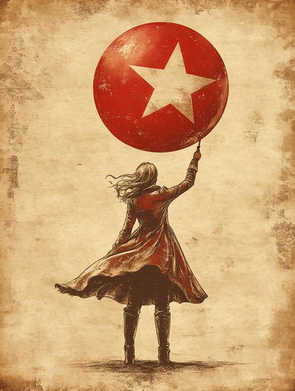 Girl With Red Star Balloon