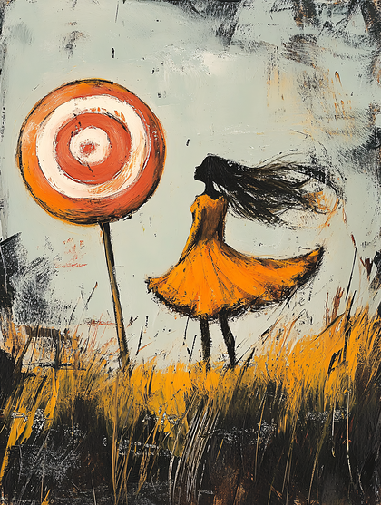 Girl with Target Painting