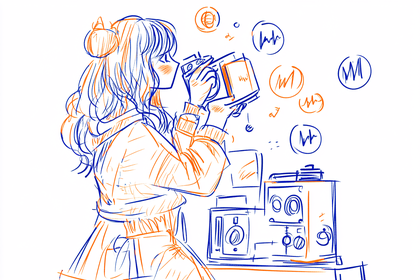 Girl with Vintage Camera
