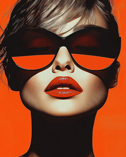 Glamorous Woman In Orange Sunglasses