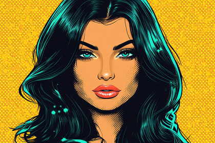 Glamorous Woman Portrait Pop Art Style