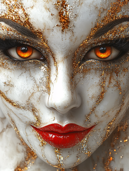 Glimmering Gold Adorned Marble Beauty