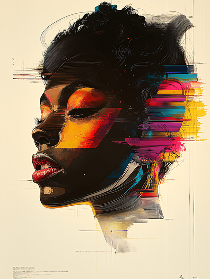 Glitch Art Portrait of a Woman