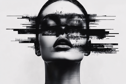 Glitched Portrait Of A Woman