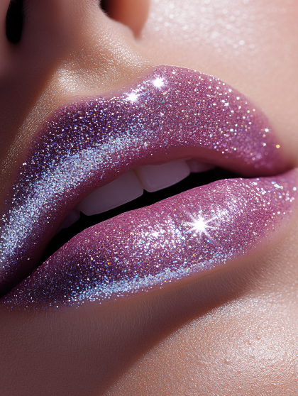 Glitter Lips Makeup